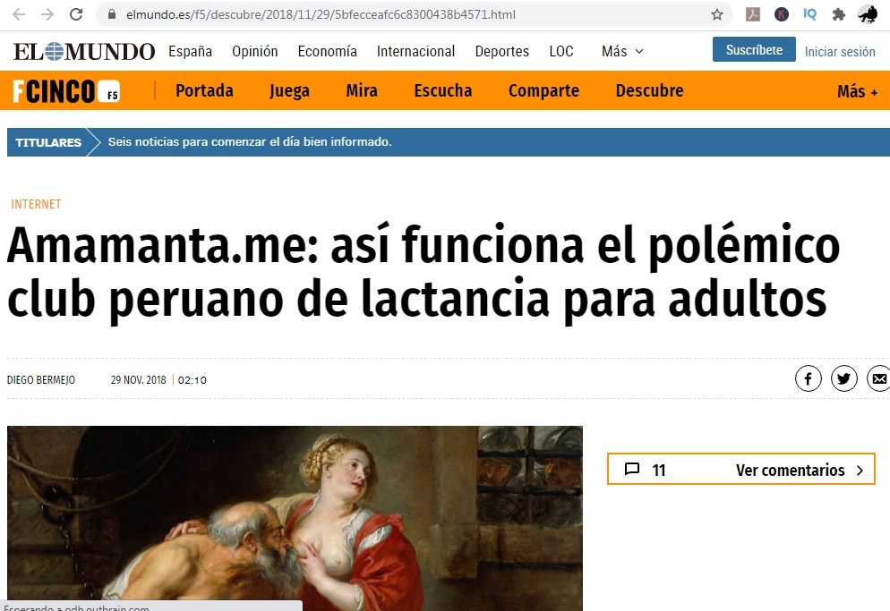 amamantame reportaje en el mundo de españa